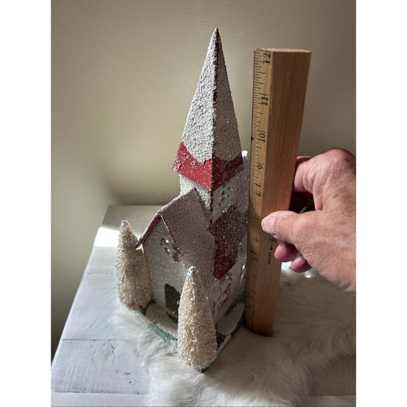 Vintage Christmas Church  13”  tall - Picture 5 of 6